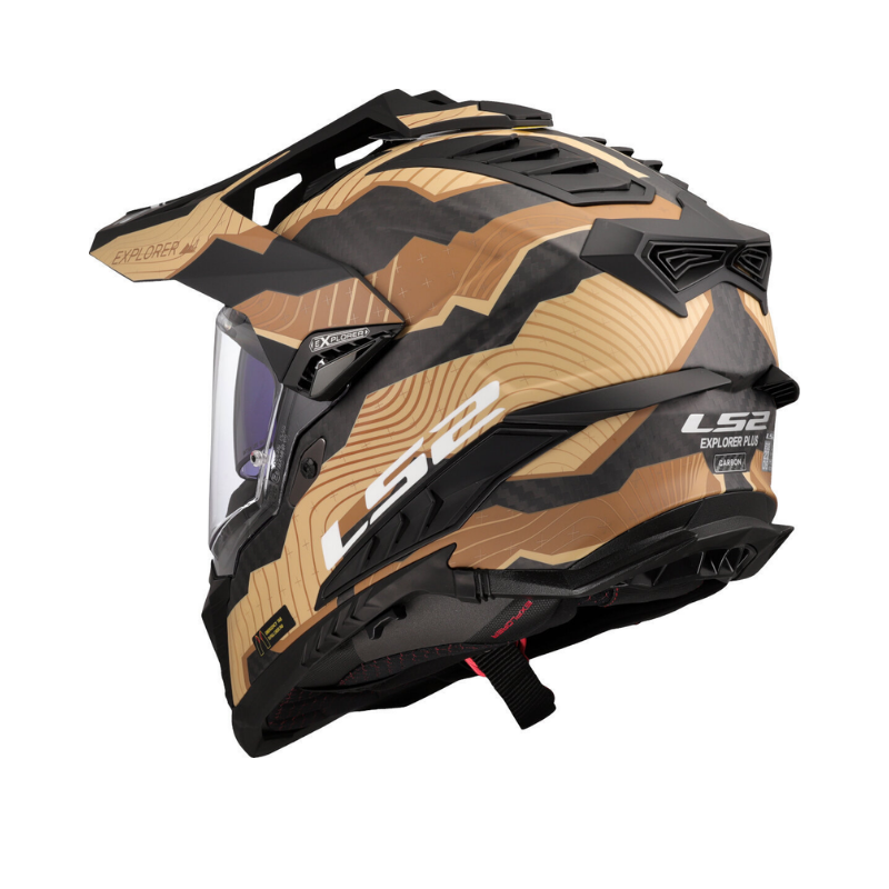 LS2 Helmet MX701 Explorer Carbon Trick Matte Brown Sand