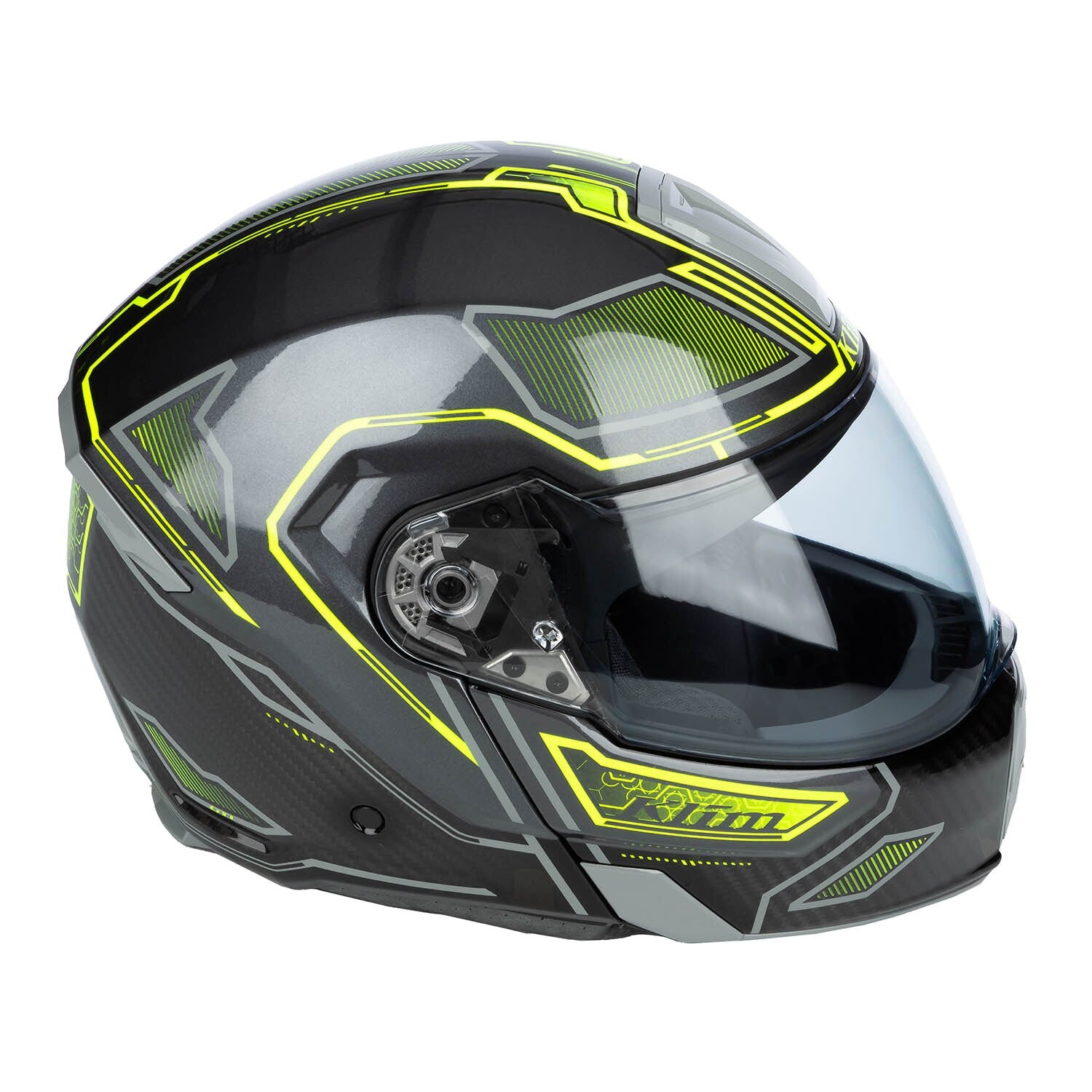 Klim GT1 Expedition Helm ECE/DOT Encrypted Gloss Asphalt - Hi-Vis