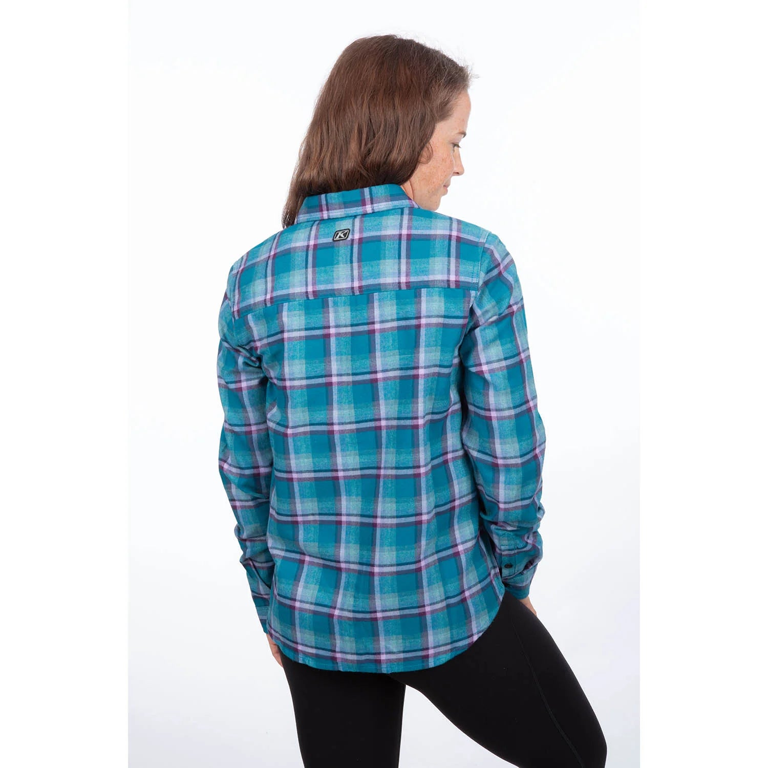 Klim Women's Sunlight Trail Midweight Flannel Shirt MD Deep Lagoon Raspberry Radiance