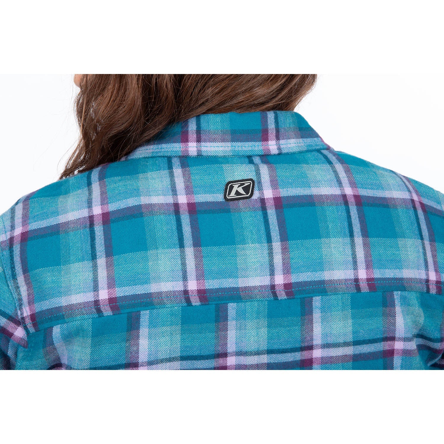 Klim Women's Sunlight Trail Midweight Flannel Shirt MD Deep Lagoon Raspberry Radiance