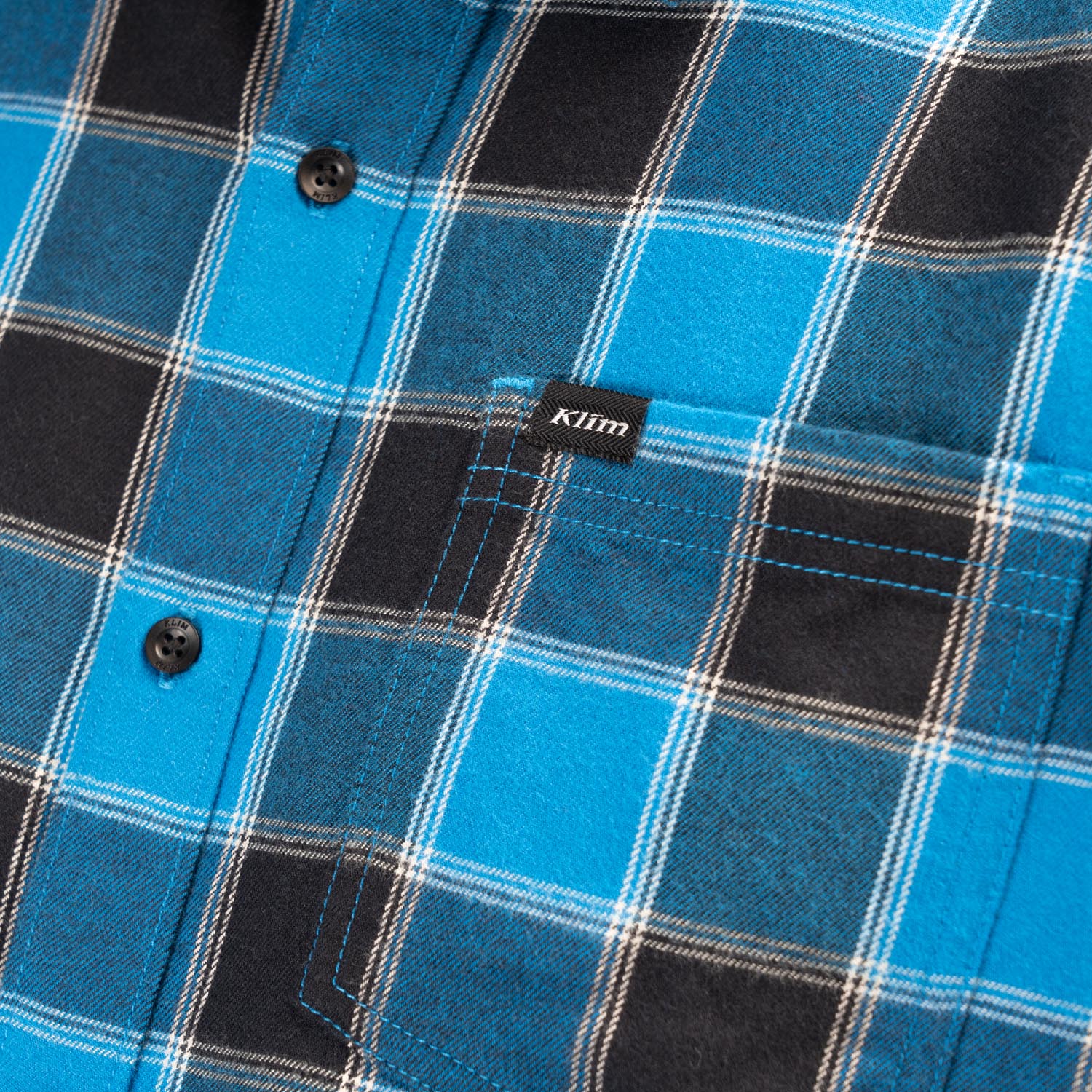 Klim Cottonwood Midweight Flannel Shirt LG Imperial Blue Black