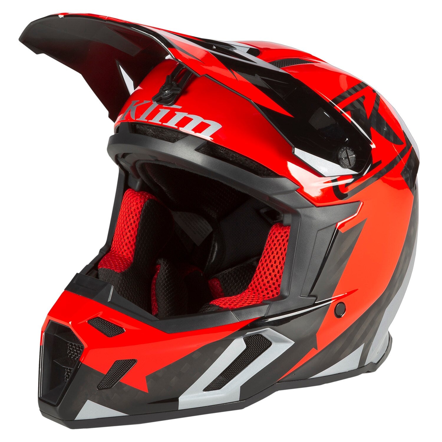 Klim F5 Helm ECE Amp Fiery Red - Metallic Silver