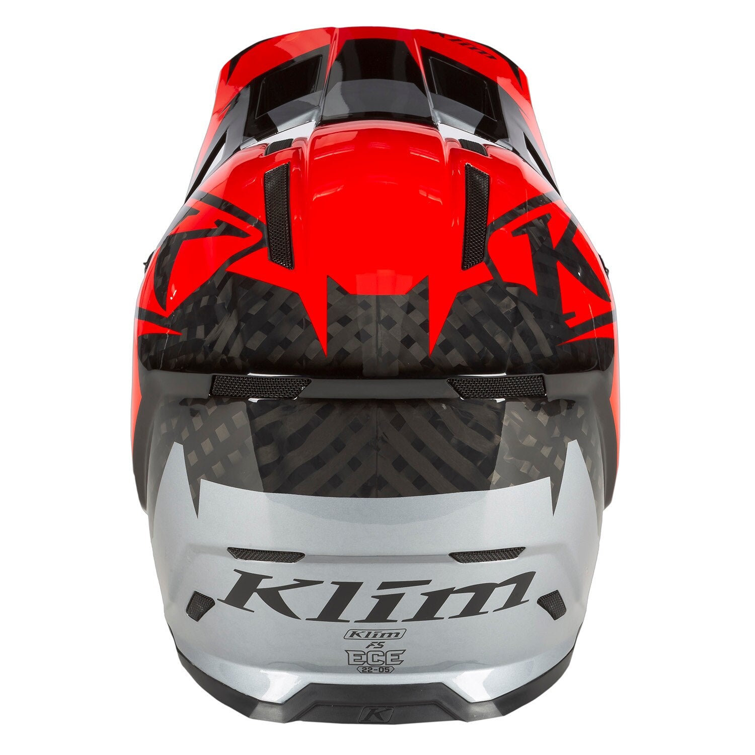 Klim F5 Helm ECE Amp Fiery Red - Metallic Silver