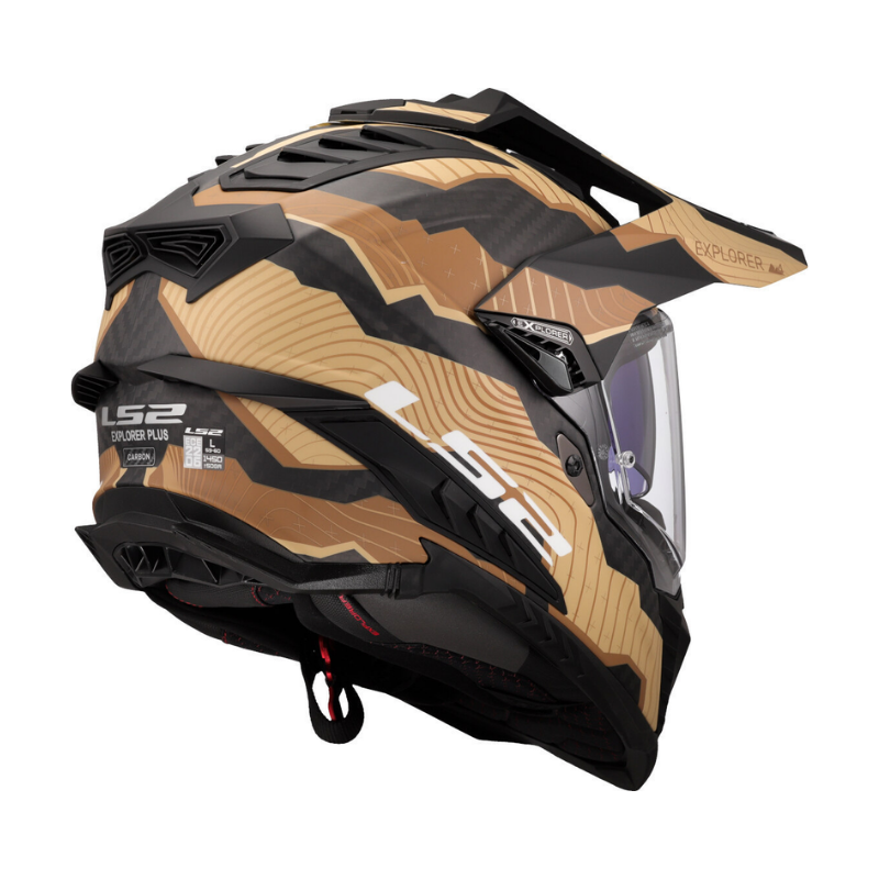LS2 Helmet MX701 Explorer Carbon Trick Matte Brown Sand