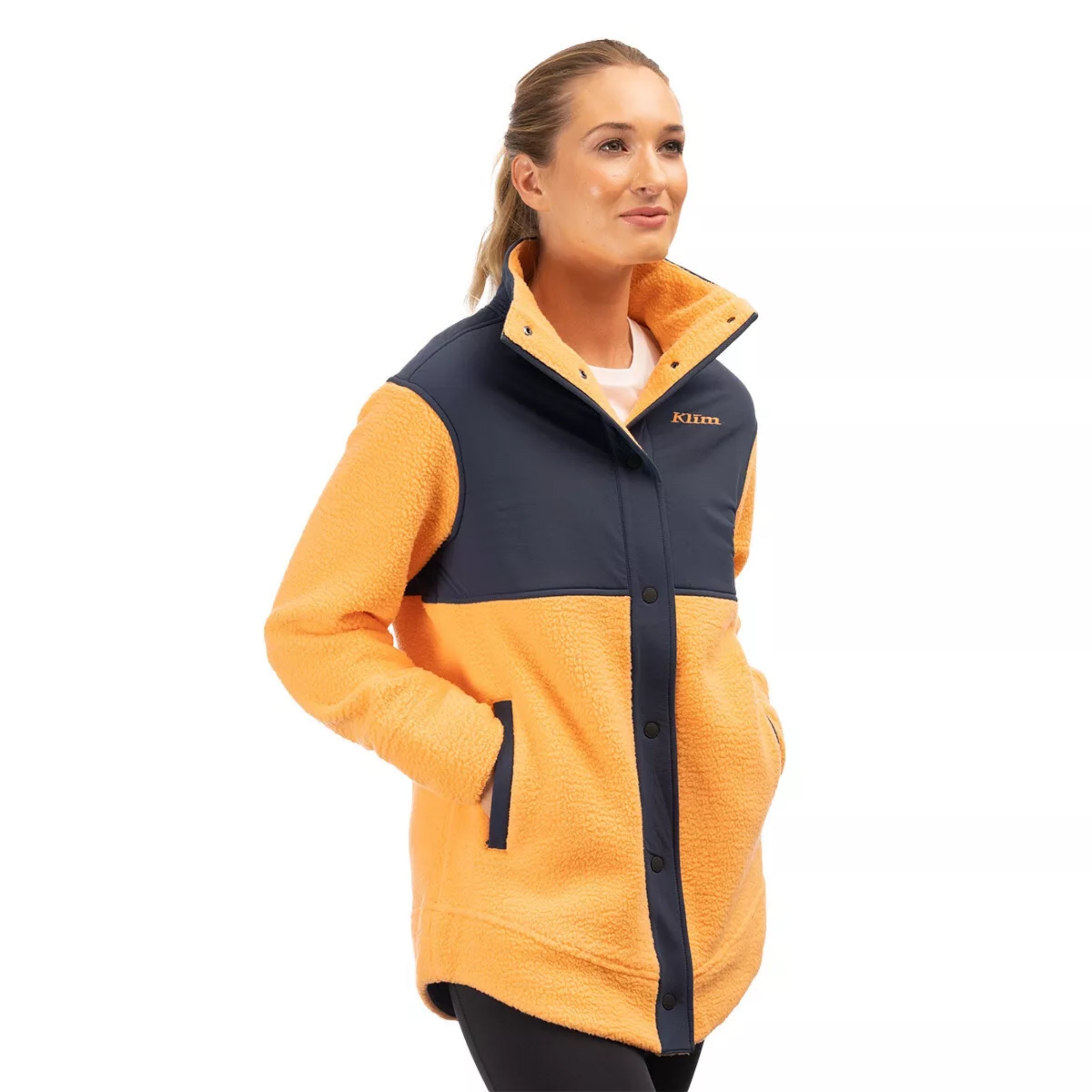 Klim Women's Mountain Sherpa Fleece Jacket MD Mock Orange Dresse Blues