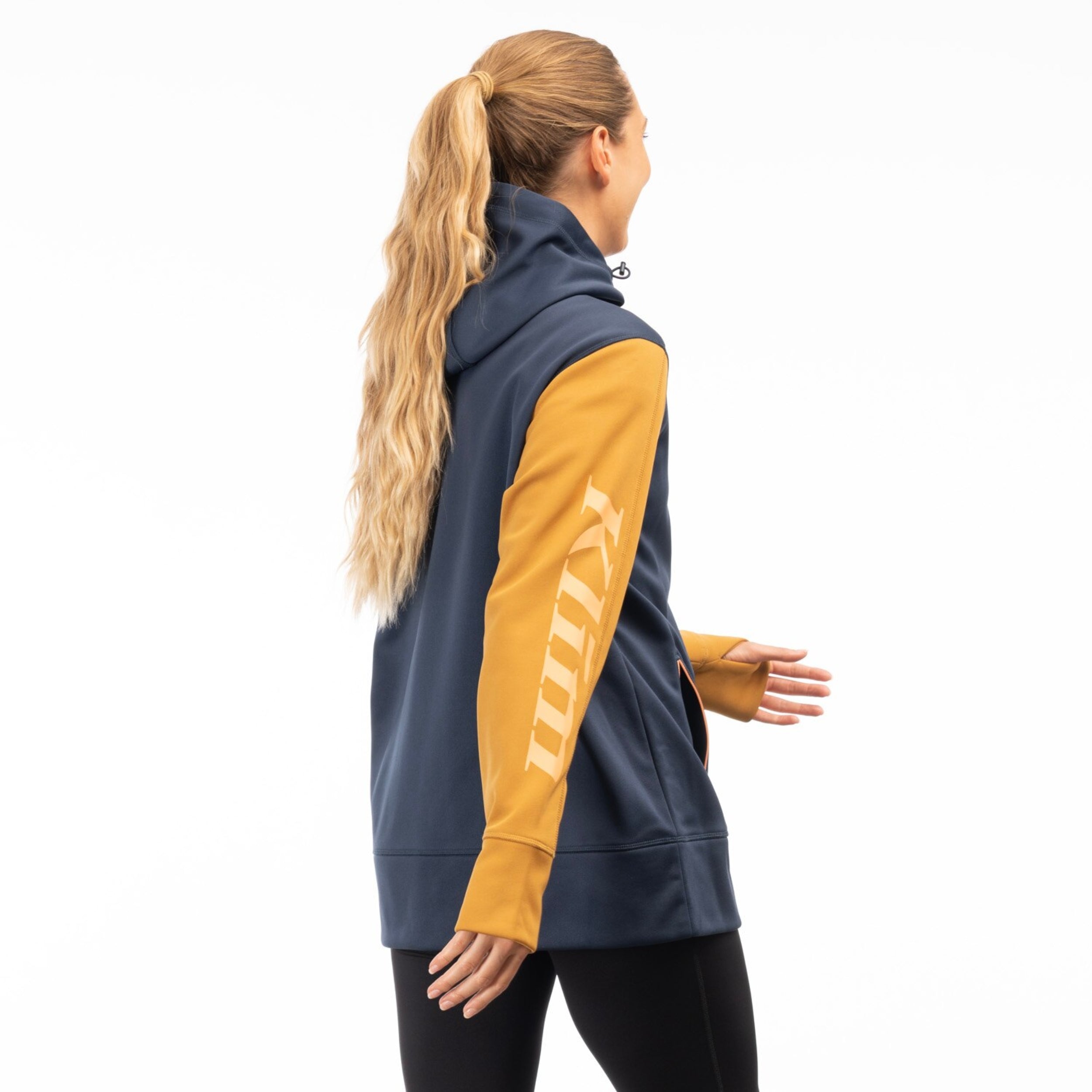 Klim Women's Visita Long Hoodie LG Dress Blue Golden Brown