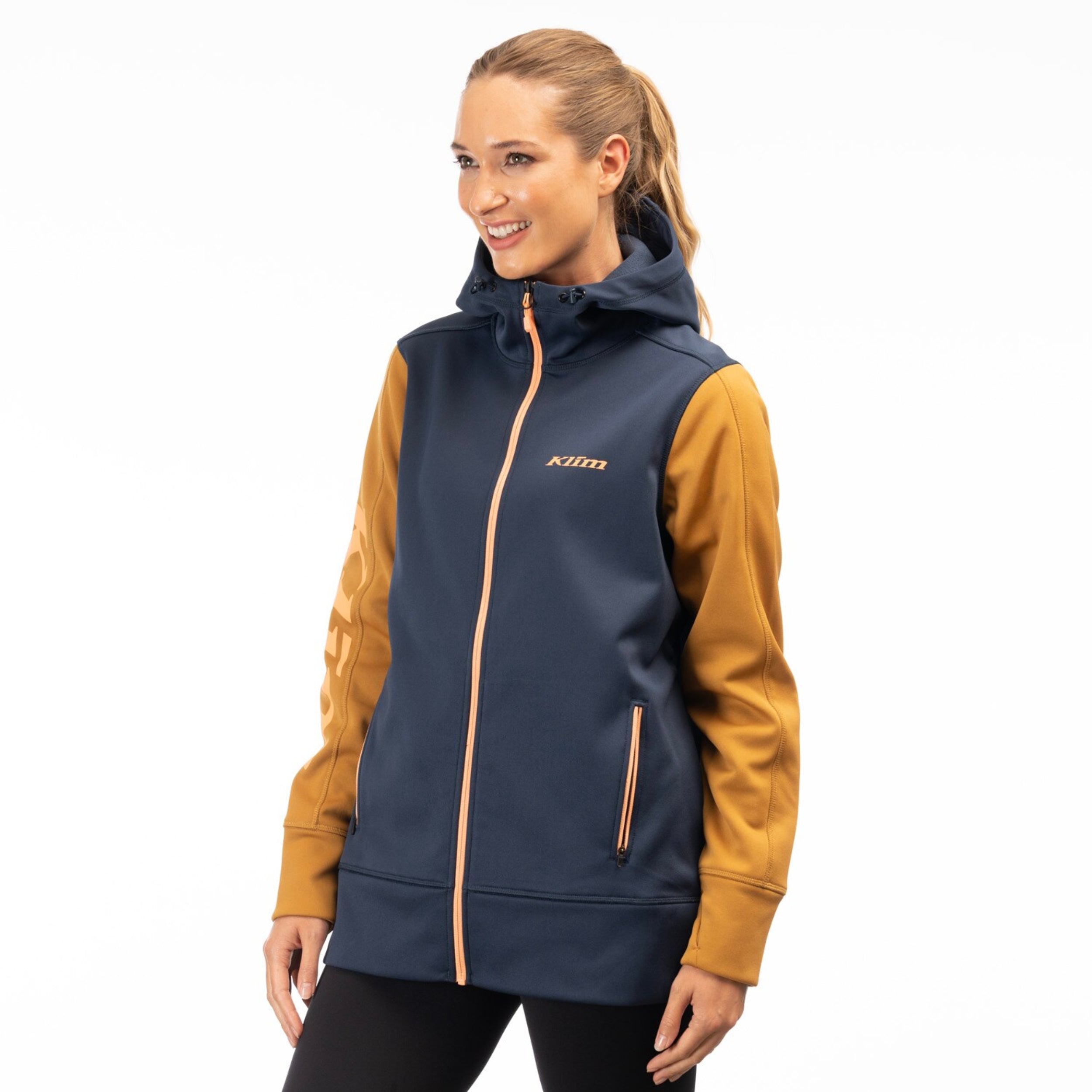 Klim Women's Visita Long Hoodie LG Dress Blue Golden Brown