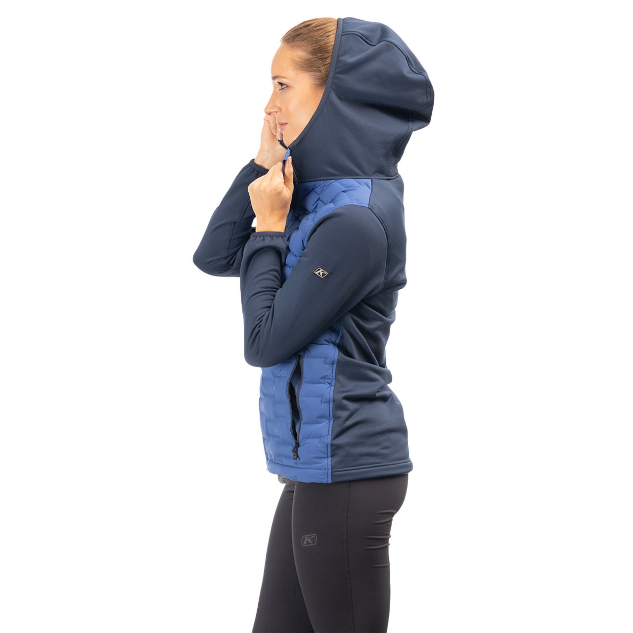 Klim Women's Luna Stretch Down Hybrid Hoodie MD Mazarine Blue Dress Blues