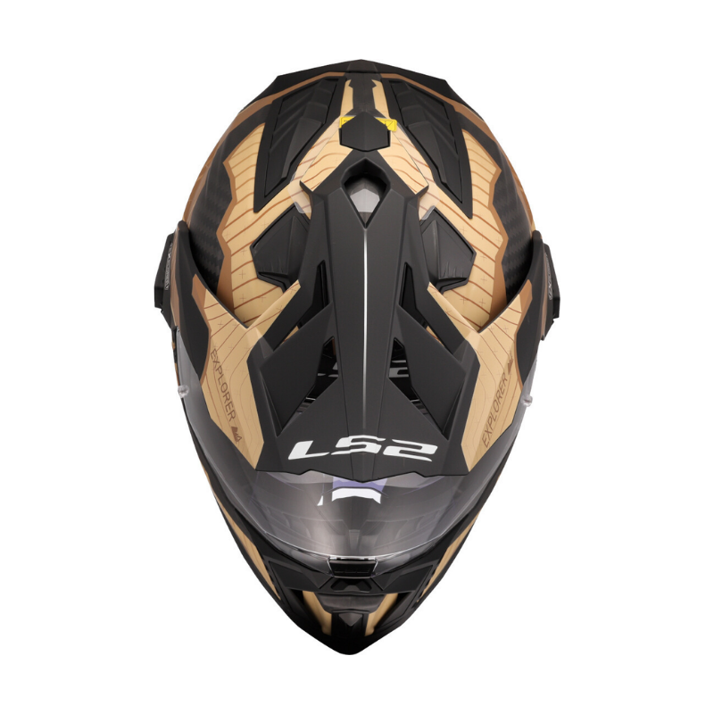 LS2 Helmet MX701 Explorer Carbon Trick Matte Brown Sand