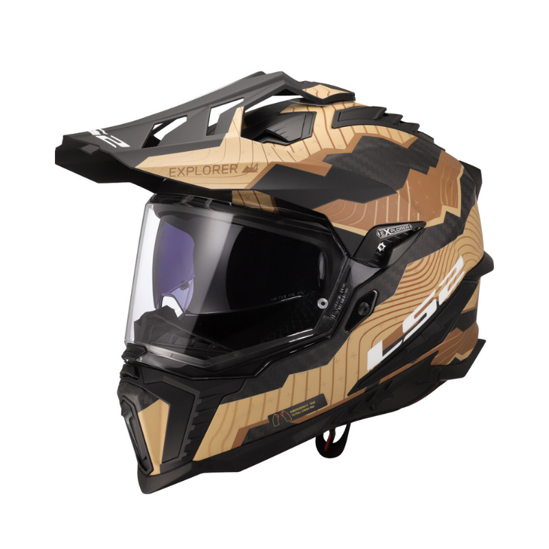 LS2 Helmet MX701 Explorer Carbon Trick Matte Brown Sand