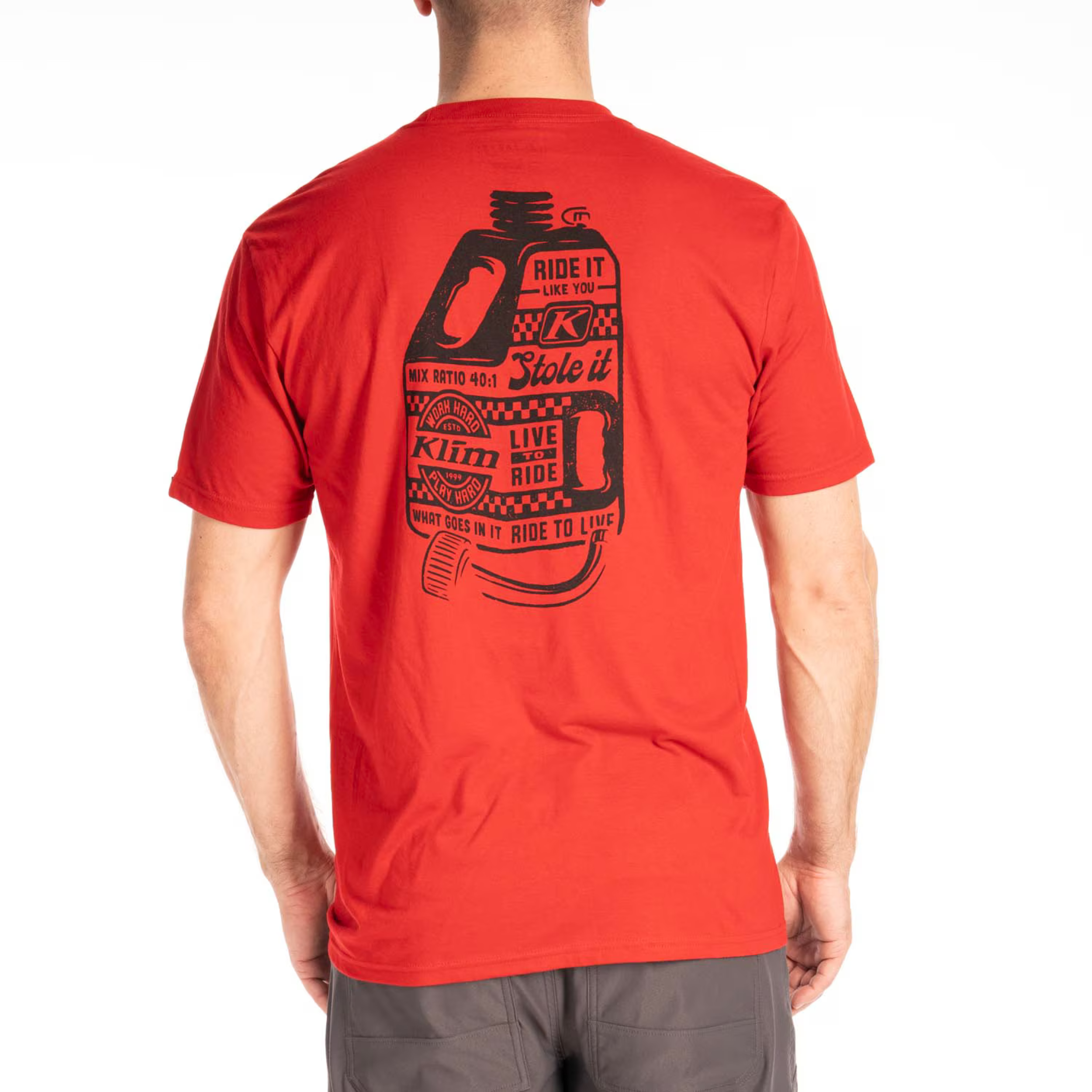 Klim T-Shirt Live to Ride Tri-blend Classic Red Black