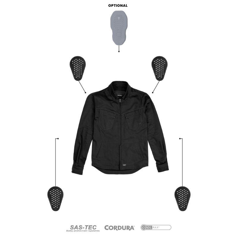 Pandomoto CAPO COR 03 Motorcycle Shirt for Men Slim-Fit Cordura® Size L