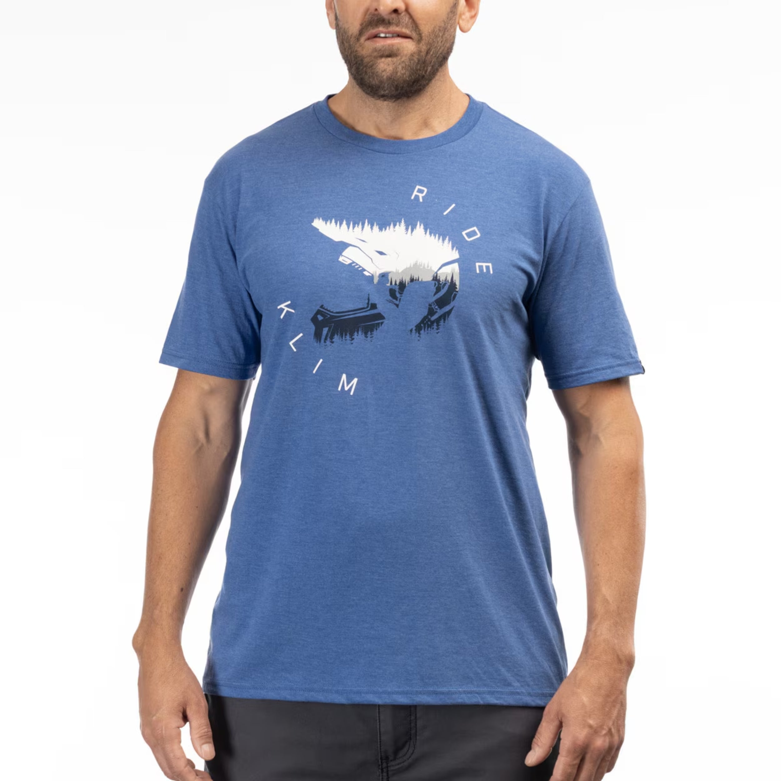 Klim T-Shirt Ride Tri-Blend Tee Royal Frost White