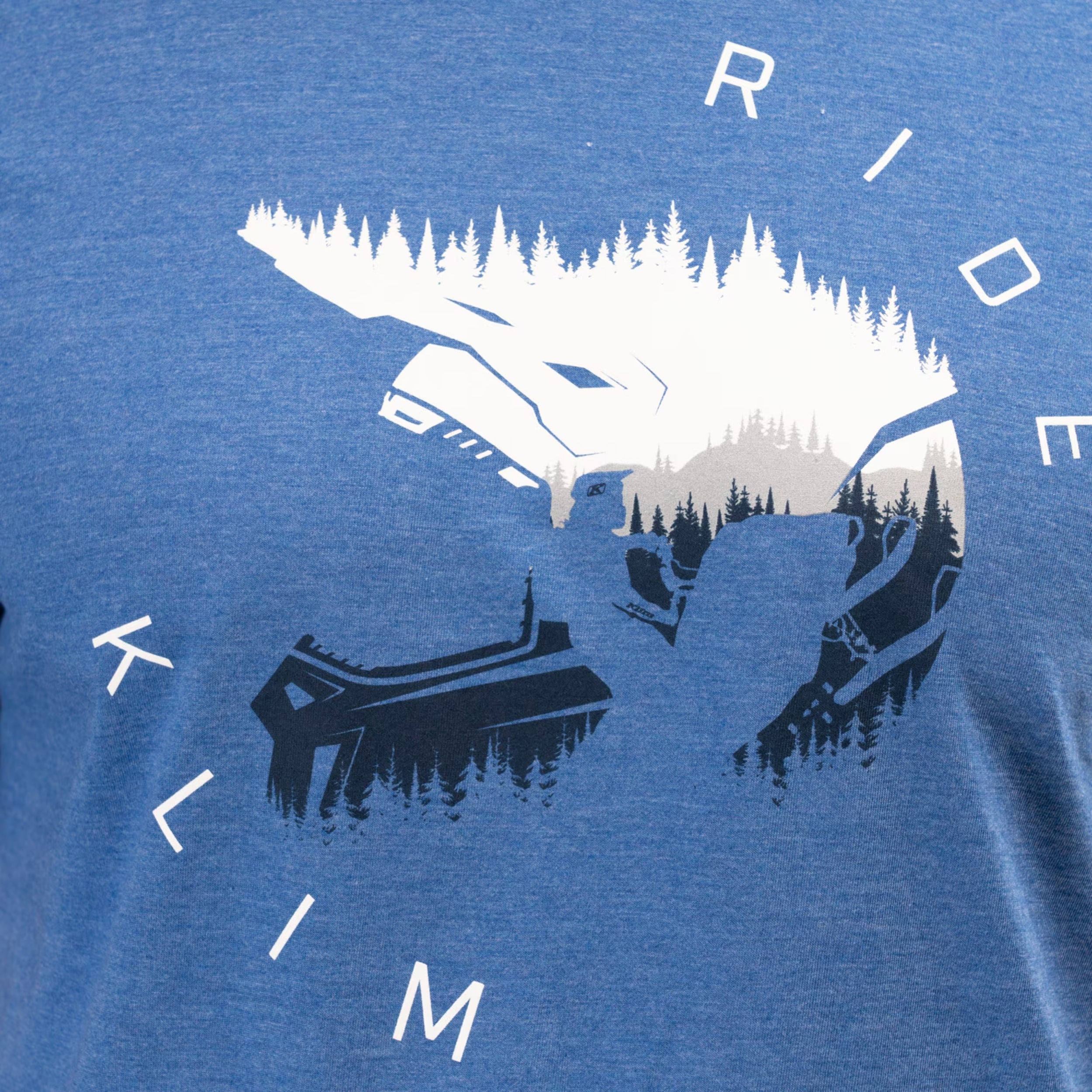 Klim T-Shirt Ride Tri-Blend Tee Royal Frost White