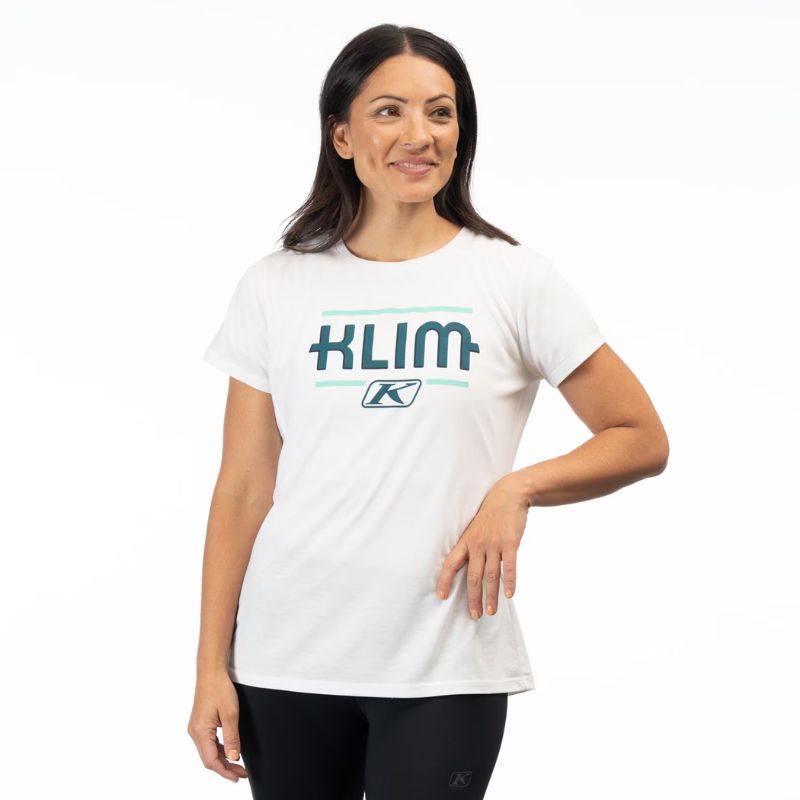 Klim T-Shirt Lady Kute Corp SST MD White Deep Lagoon