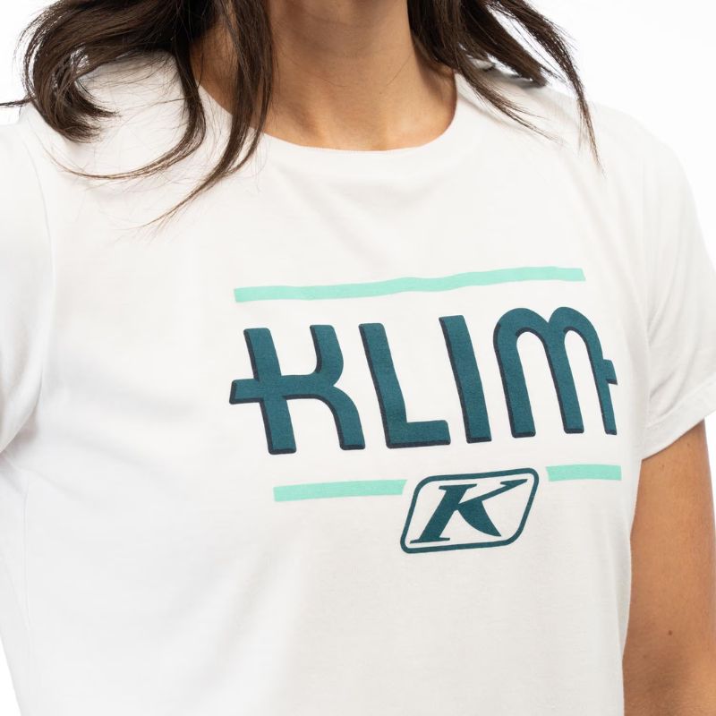Klim T-Shirt Lady Kute Corp SST MD White Deep Lagoon