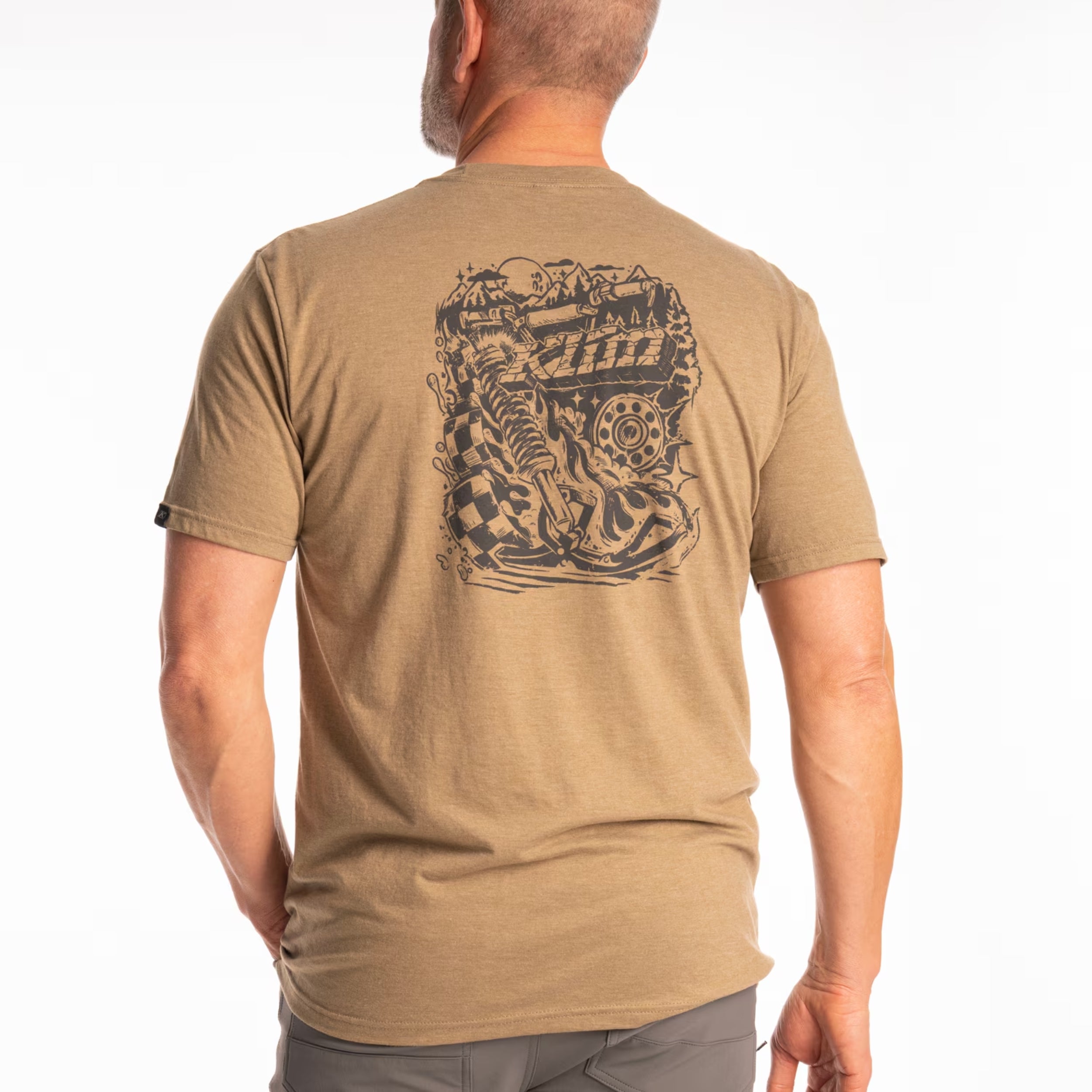 Klim T-Shirt Guts n' Glory Tri-blend Tee Coyote Brown Heather Asphalt