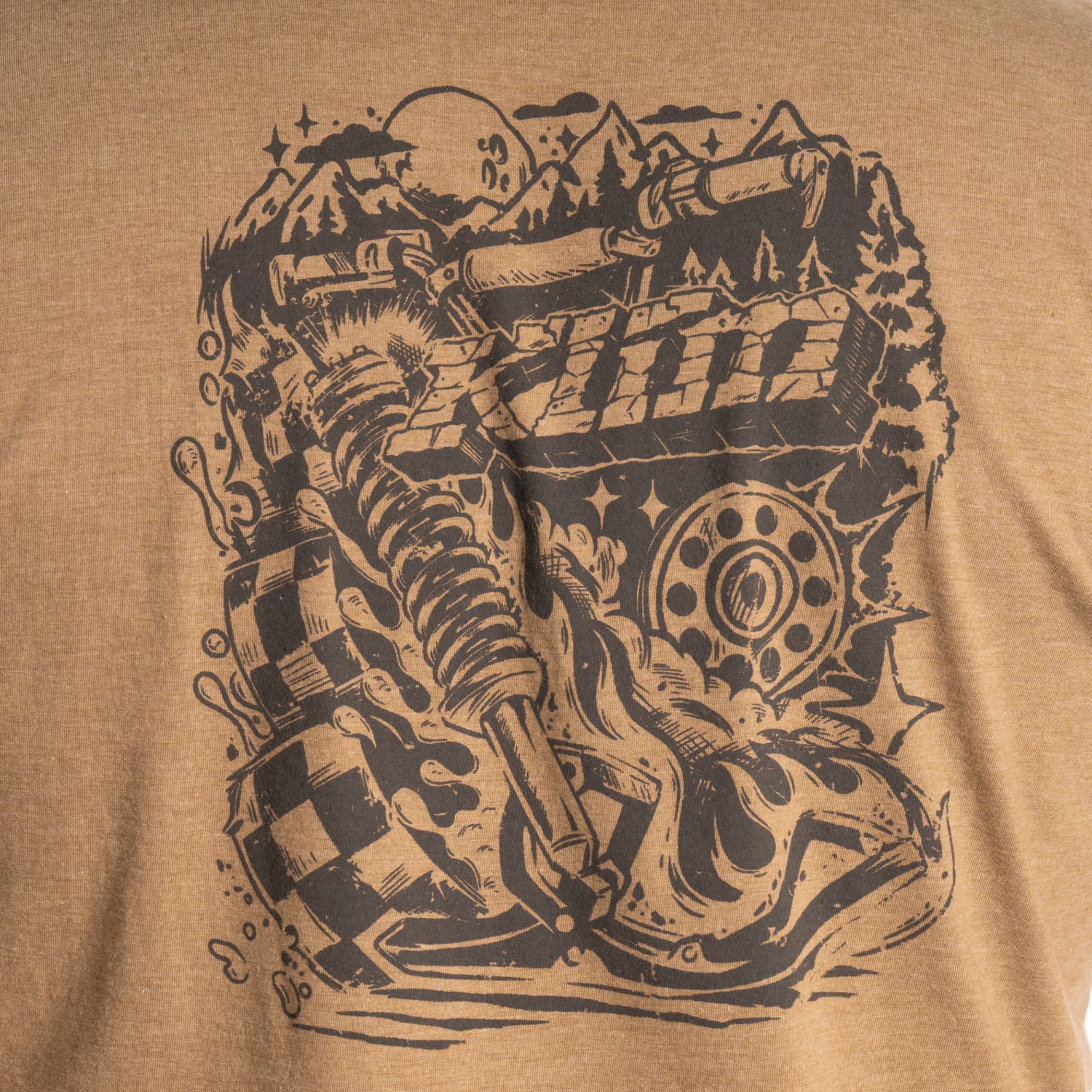 Klim T-Shirt Guts n' Glory Tri-blend Tee Coyote Brown Heather Asphalt