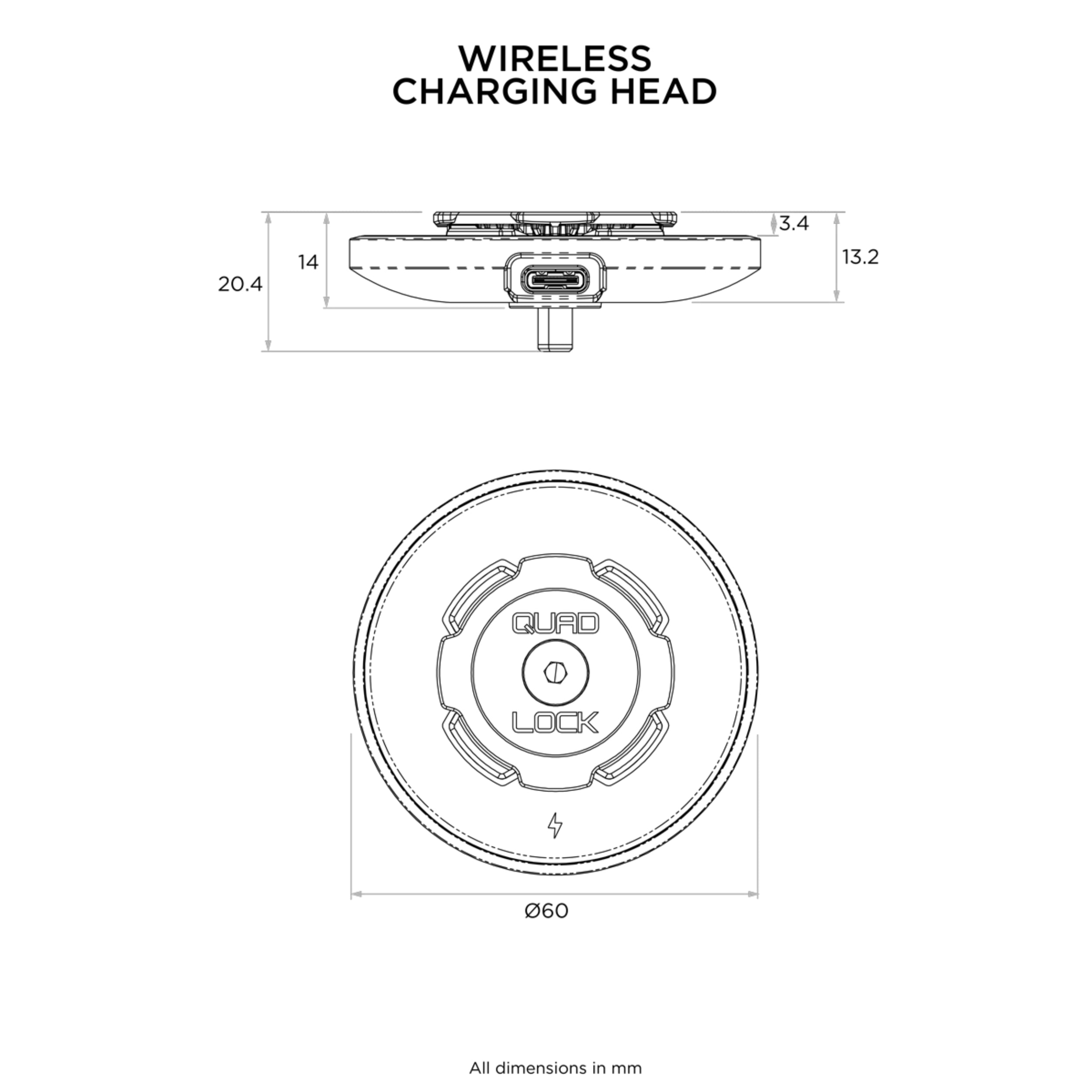 Quad Lock MAG Wireless Charging Head
