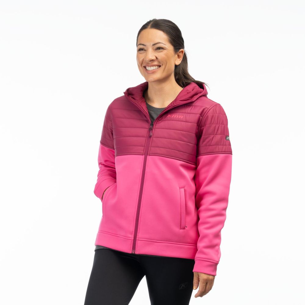 Klim Women's Granite Canyon Insulated Hoodie MD Punch Pink Raspberry Radiance