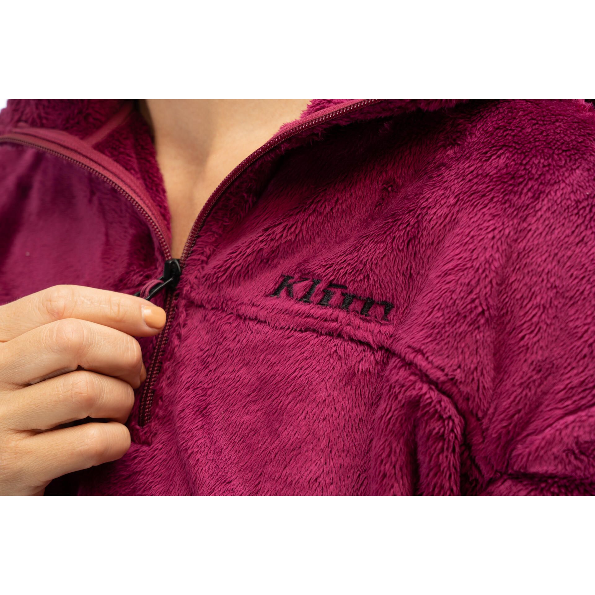 Klim Women's Cascade 1/4 Crop Hoodie MD Raspberry Radiance
