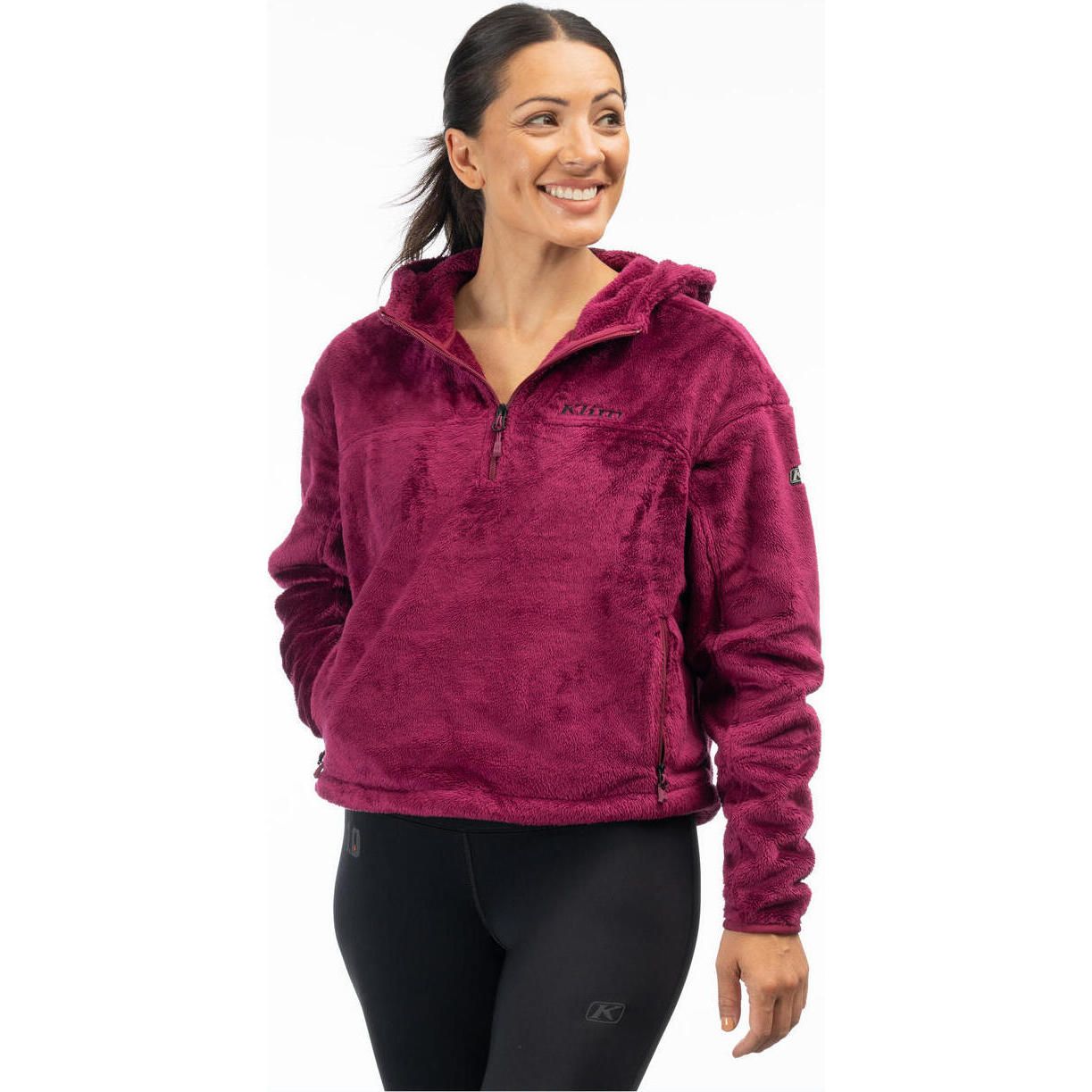 Klim Women's Cascade 1/4 Crop Hoodie MD Raspberry Radiance