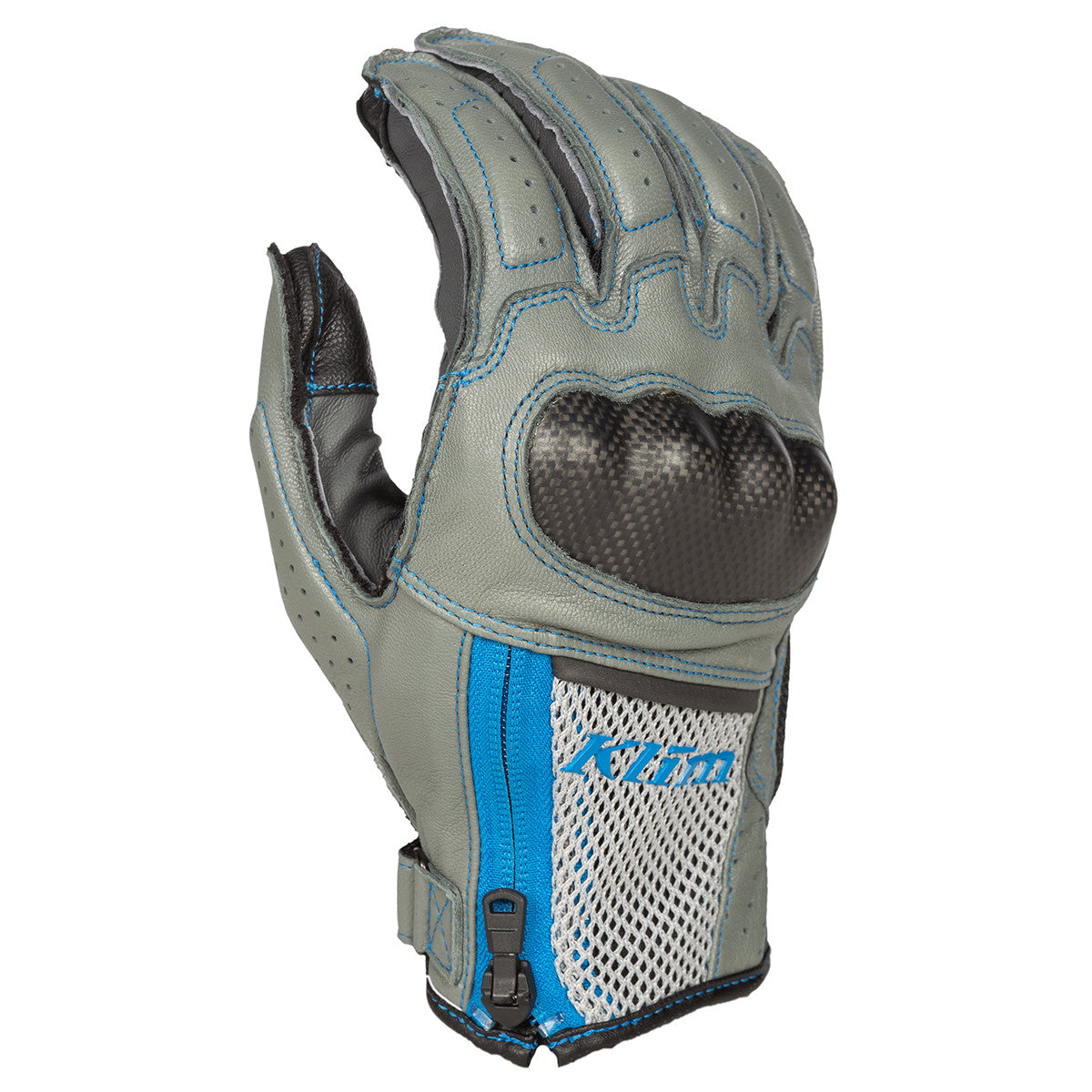 Klim Induction Gloves Cool Gray Electric Blue Lemonade