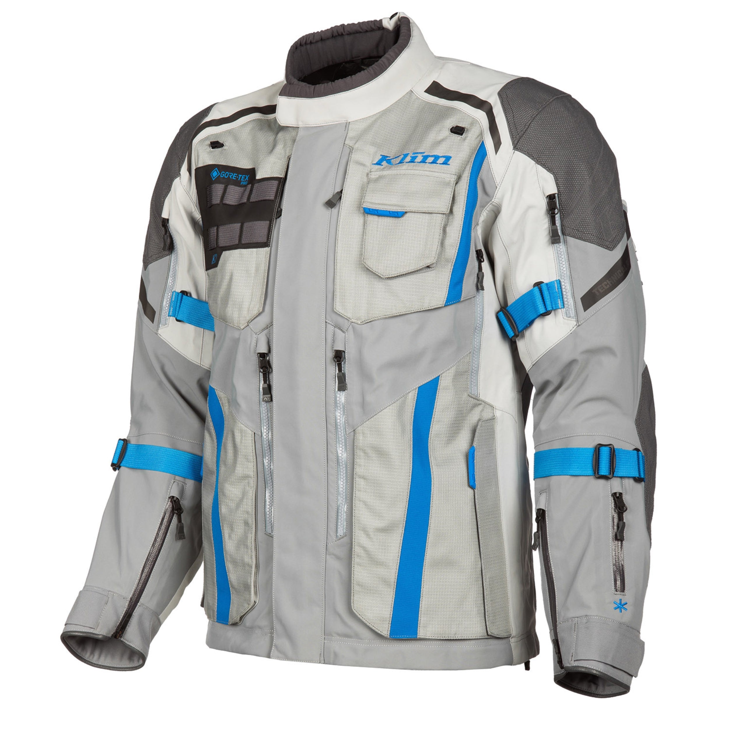 Klim Badlands Pro Jacke Cool Gray Electric Blue Lemonade