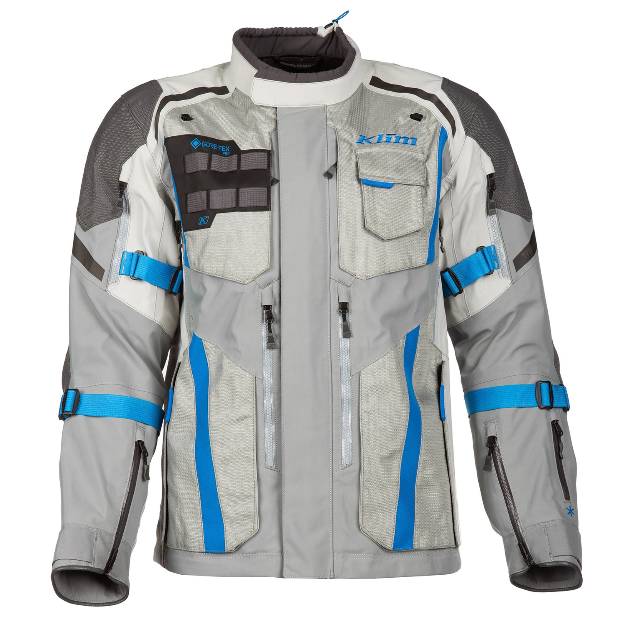 Klim Badlands Pro Jacke Cool Gray Electric Blue Lemonade