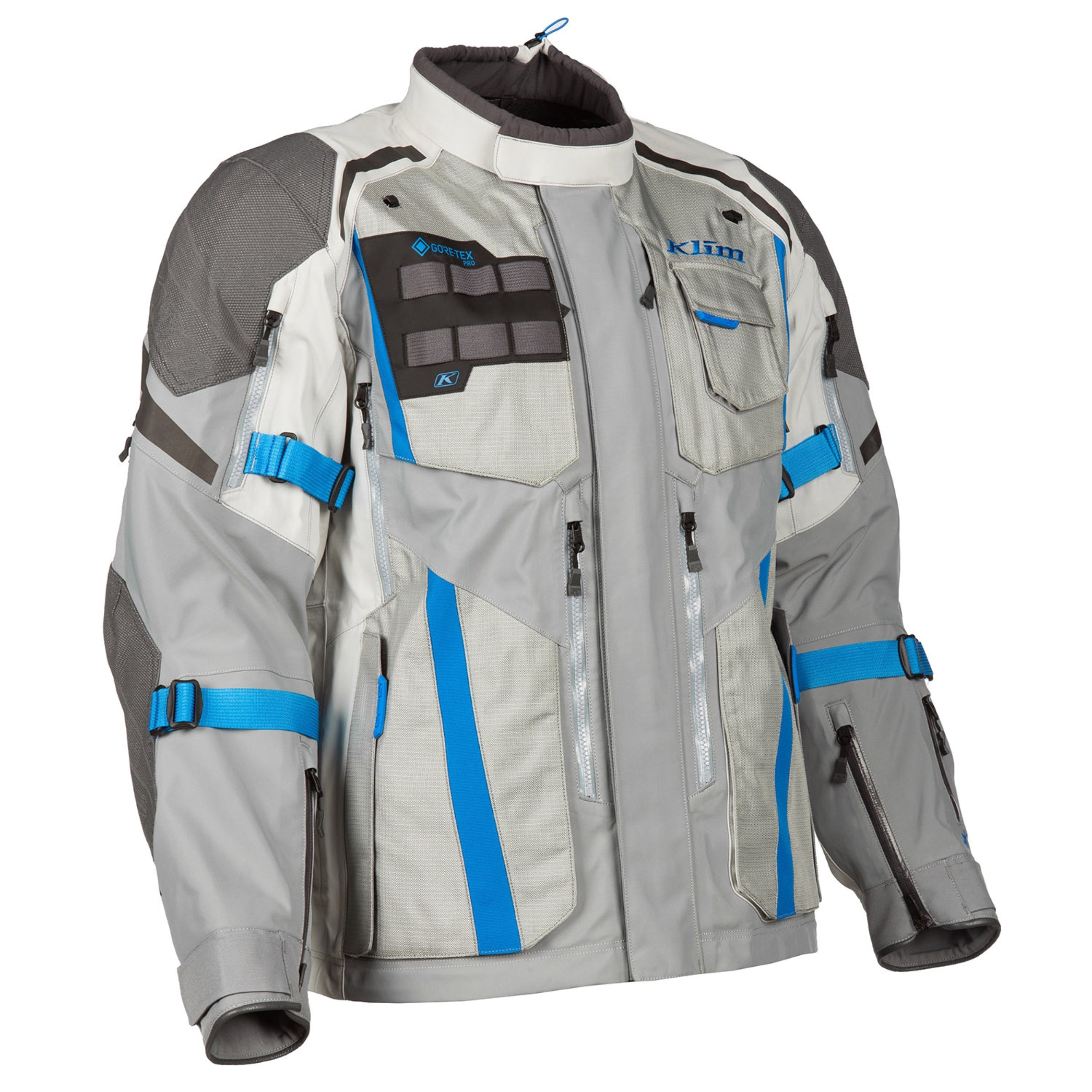 Klim Badlands Pro Jacke Cool Gray Electric Blue Lemonade