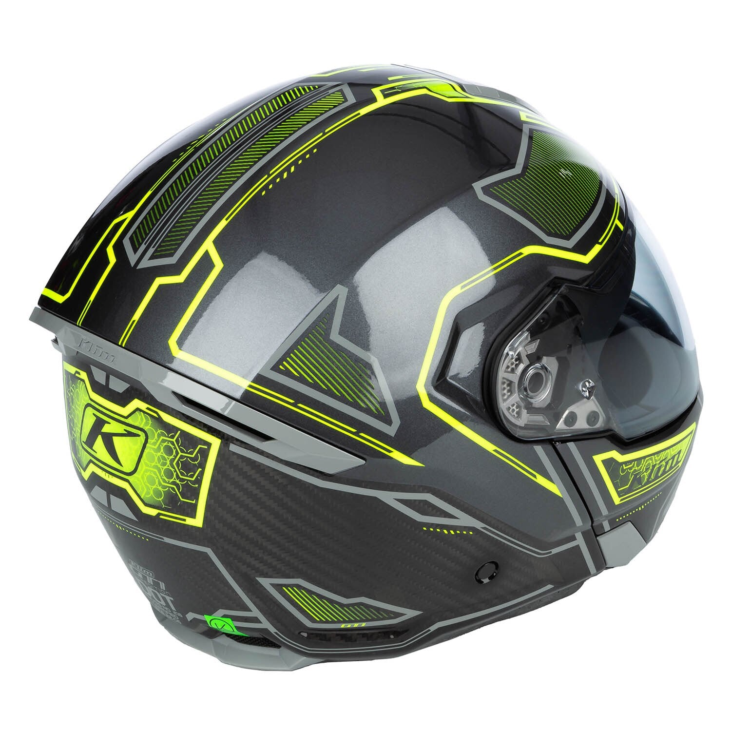 Klim GT1 Expedition Helm ECE/DOT Encrypted Gloss Asphalt - Hi-Vis