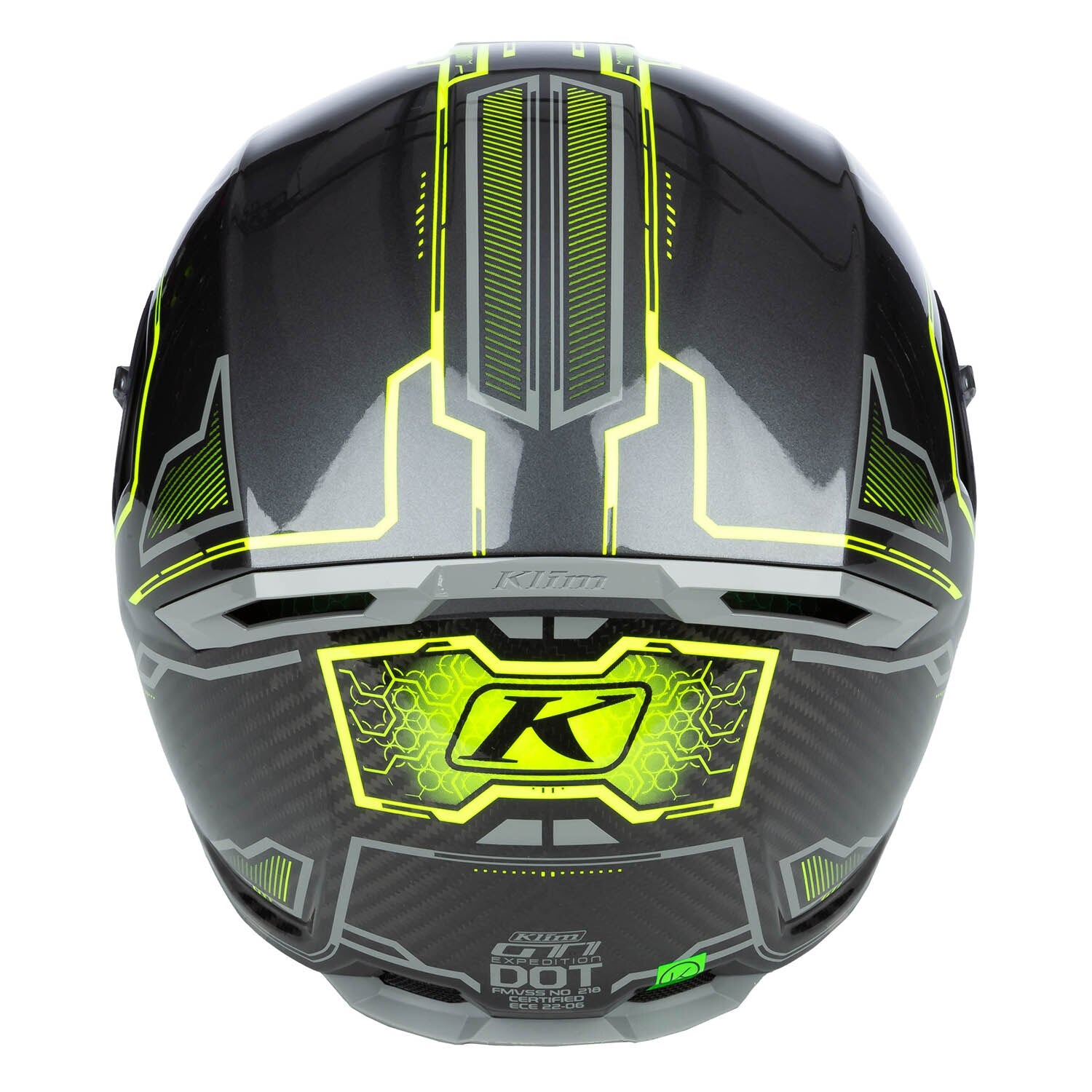 Klim GT1 Expedition Helm ECE/DOT Encrypted Gloss Asphalt - Hi-Vis