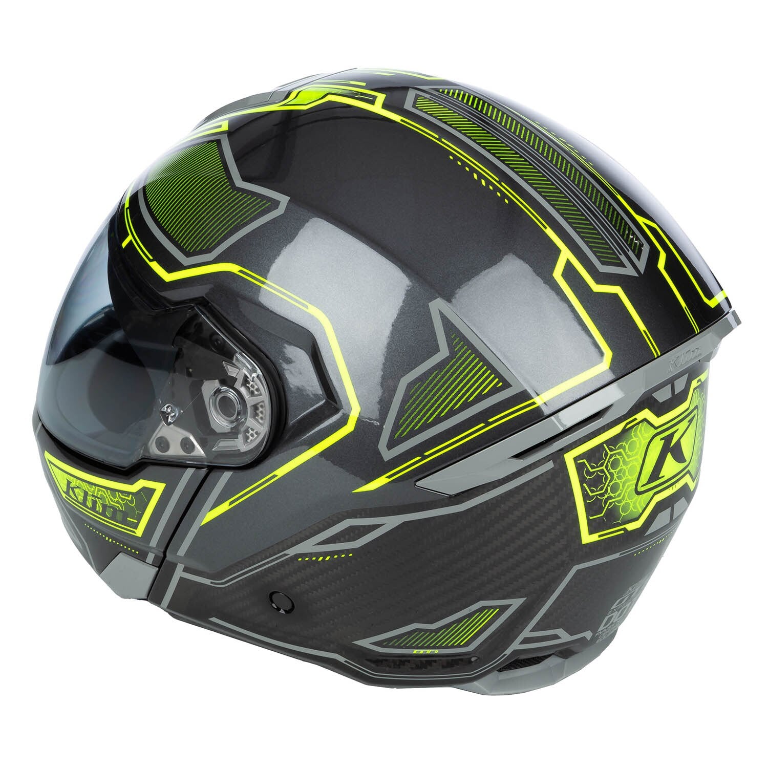 Klim GT1 Expedition Helm ECE/DOT Encrypted Gloss Asphalt - Hi-Vis