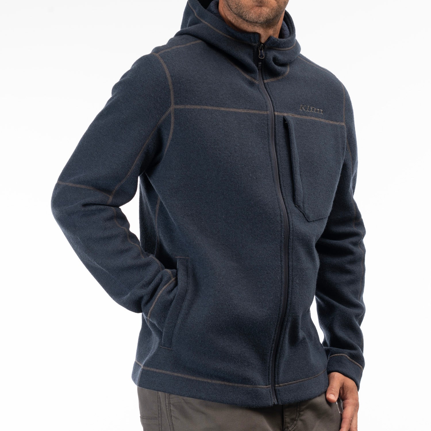 Klim Bighorn Canyon Wool Fleece Hoodie Dress Blue Heather LG