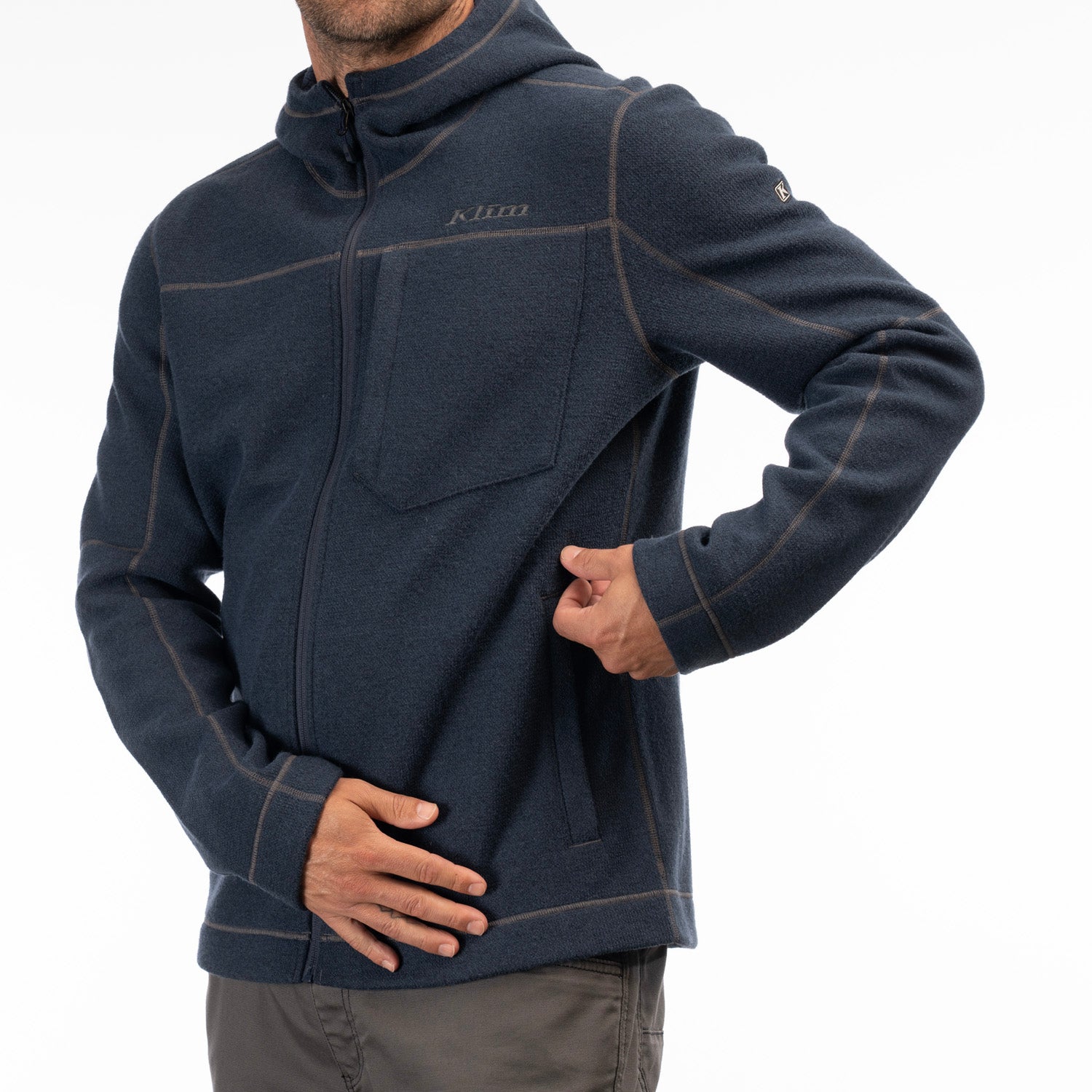 Klim Bighorn Canyon Wool Fleece Hoodie Dress Blue Heather LG