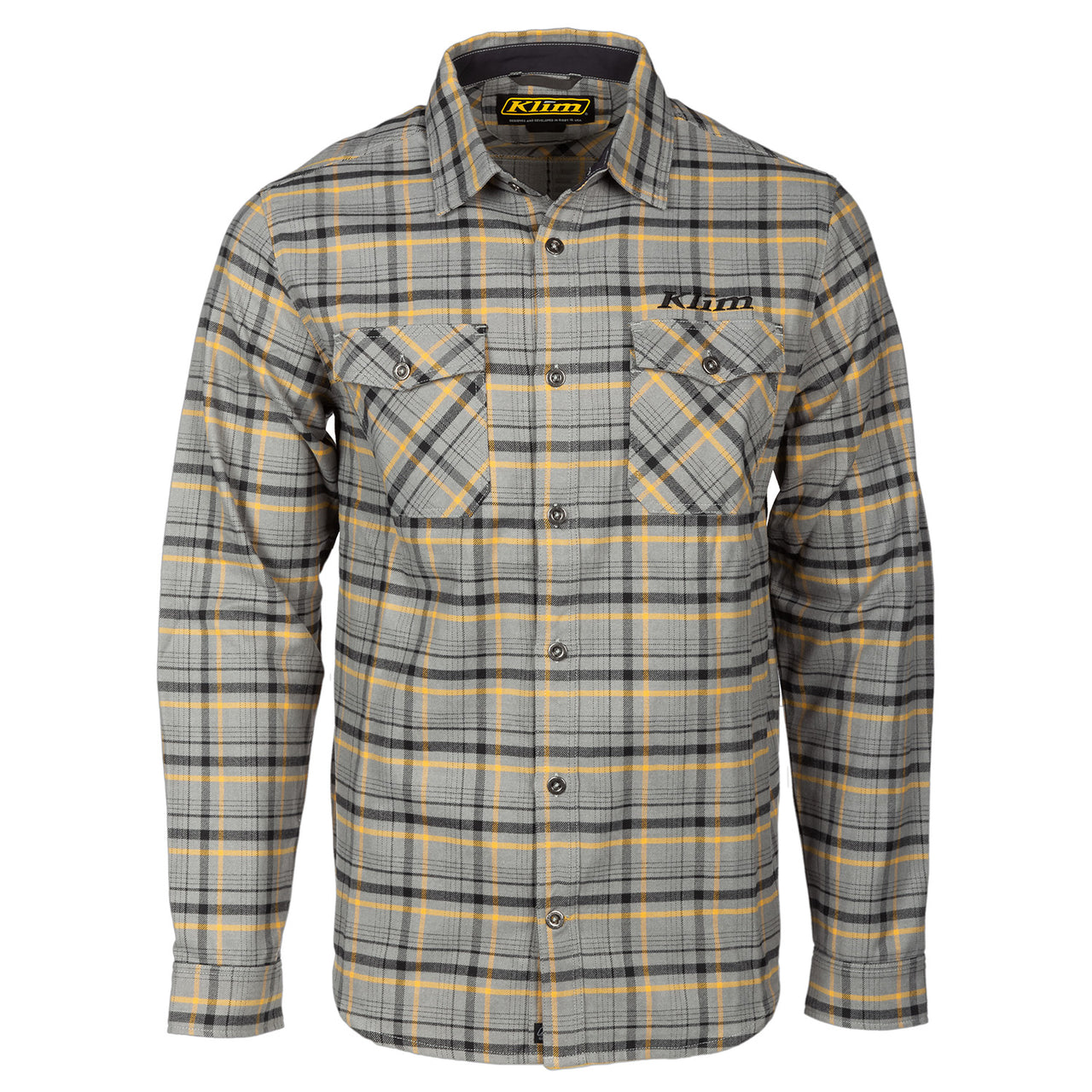 Klim Highland Monument Gray - Vibrant Yellow Flannel Shirt