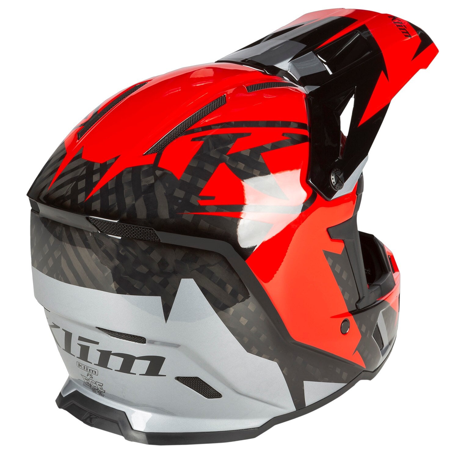Klim F5 Helm ECE Amp Fiery Red - Metallic Silver