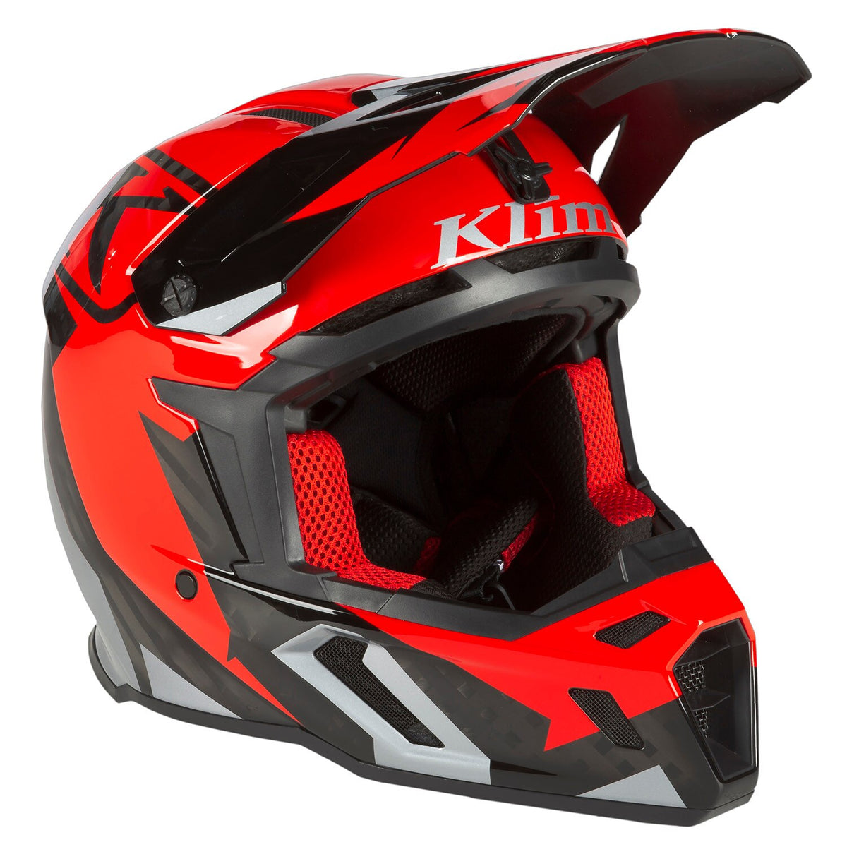 Klim F5 Helm ECE Amp Fiery Red - Metallic Silver