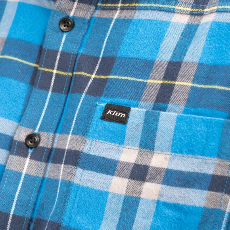Klim Cottonwood Midweight Flannel Shirt LG Imperial Blue Black