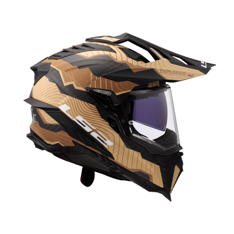 LS2 Helmet MX701 Explorer Carbon Trick Matte Brown Sand