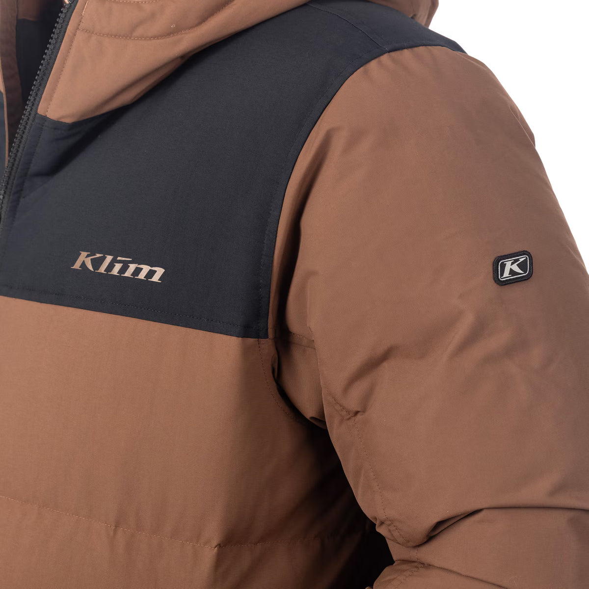 Klim Sawtooth Down Hooded Jacke – Cocoa Brown - Black