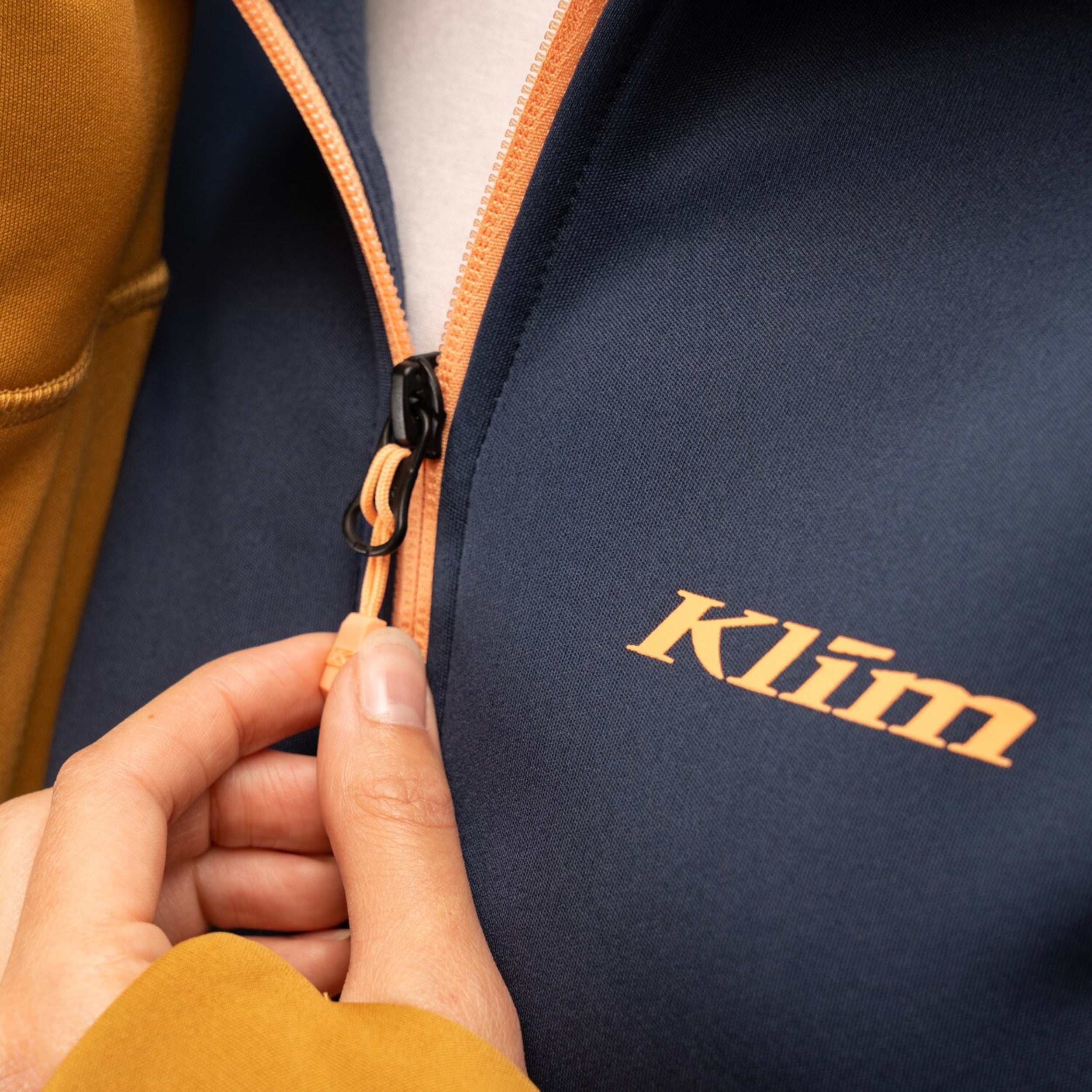 Klim Women's Visita Long Hoodie LG Dress Blue Golden Brown