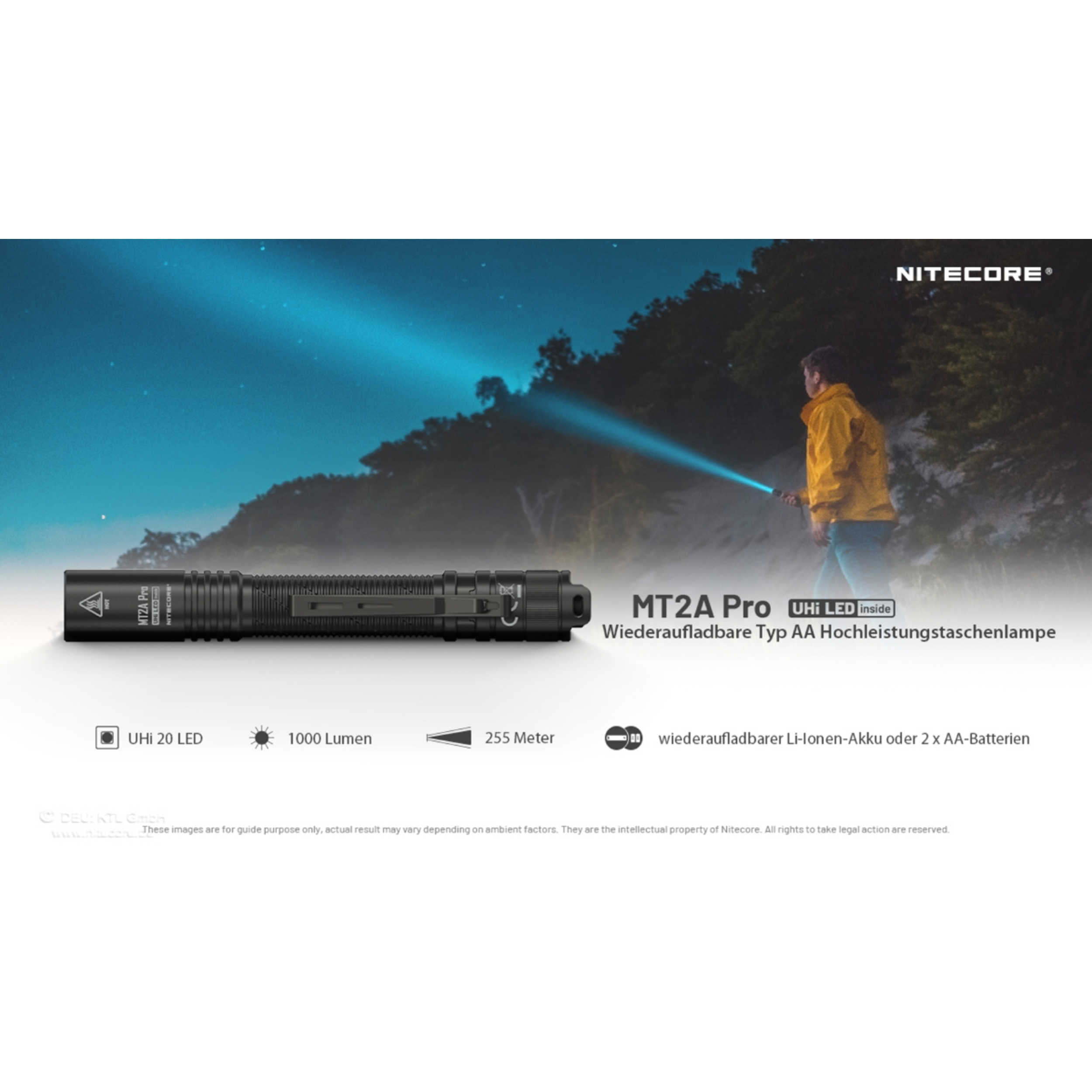 Nitecore MT2A PRO 1000 lumens