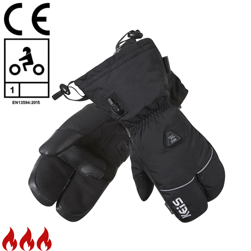 Heated quad top bike gloves