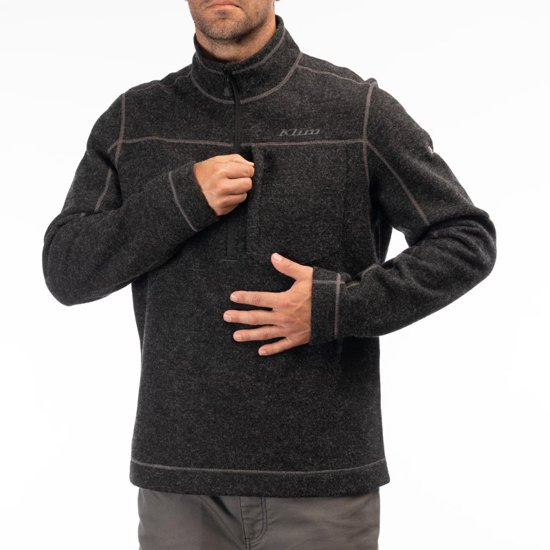 Klim Bighorn Canyon Laine Polaire 1/4 Zip Black Heather 3XL
