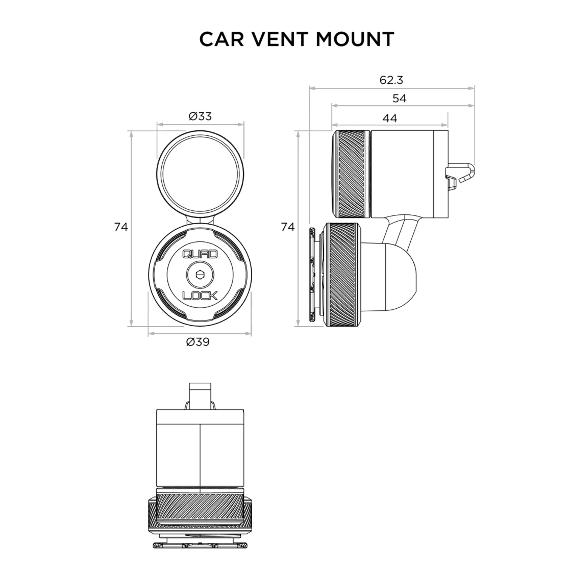 Car - Vent Mount - Quad Lock® USA - Official Store