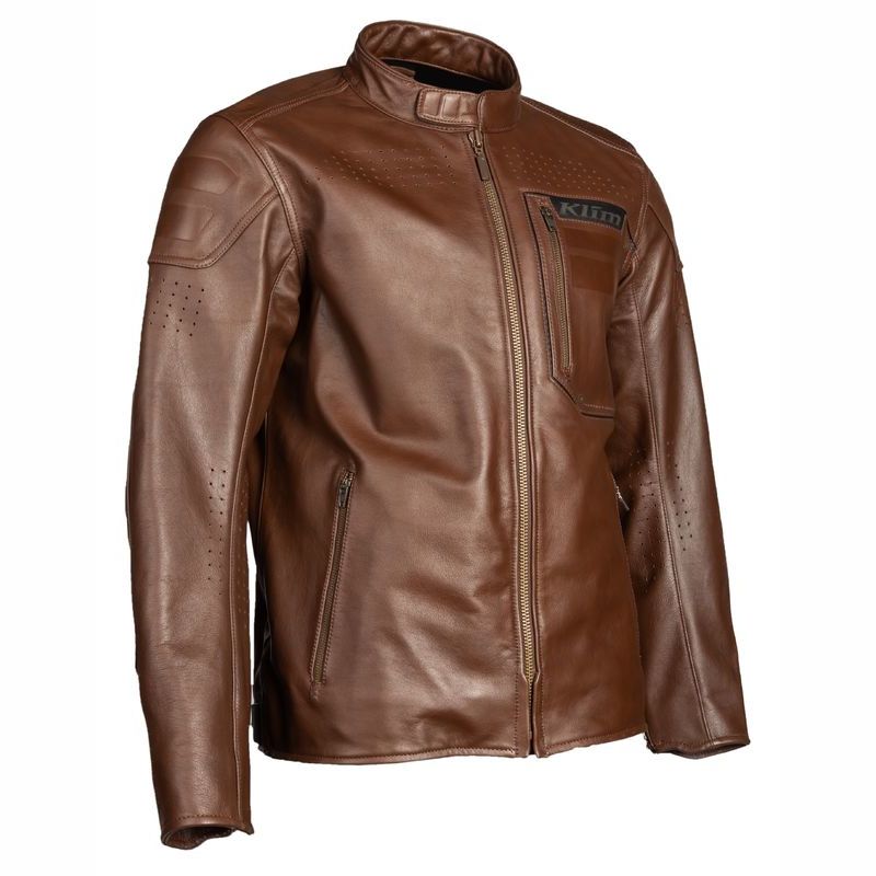 Klim Sixxer Leather Jacket Sienna Brown